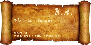 Márton Adony névjegykártya